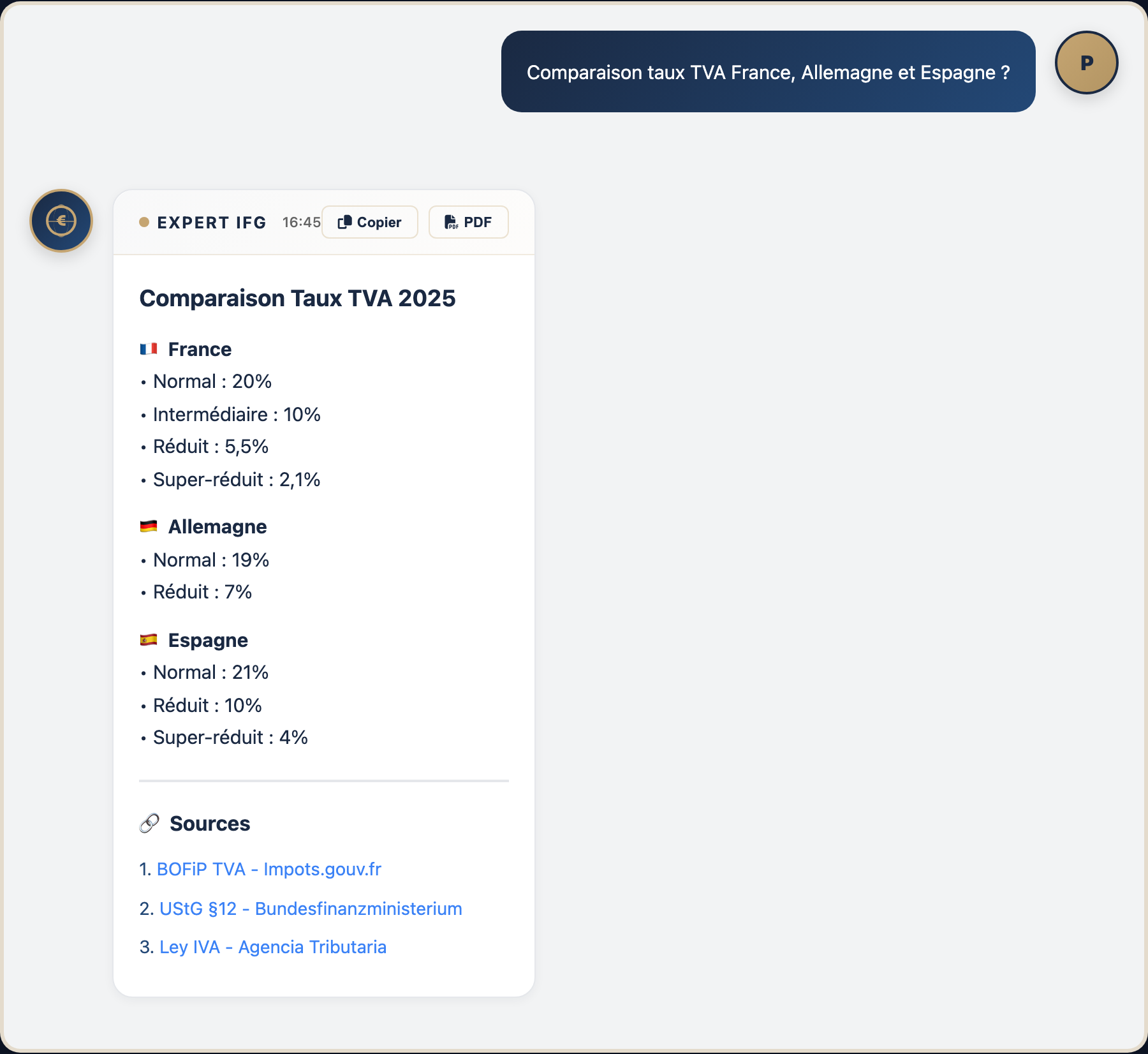 Exemple sources officielles